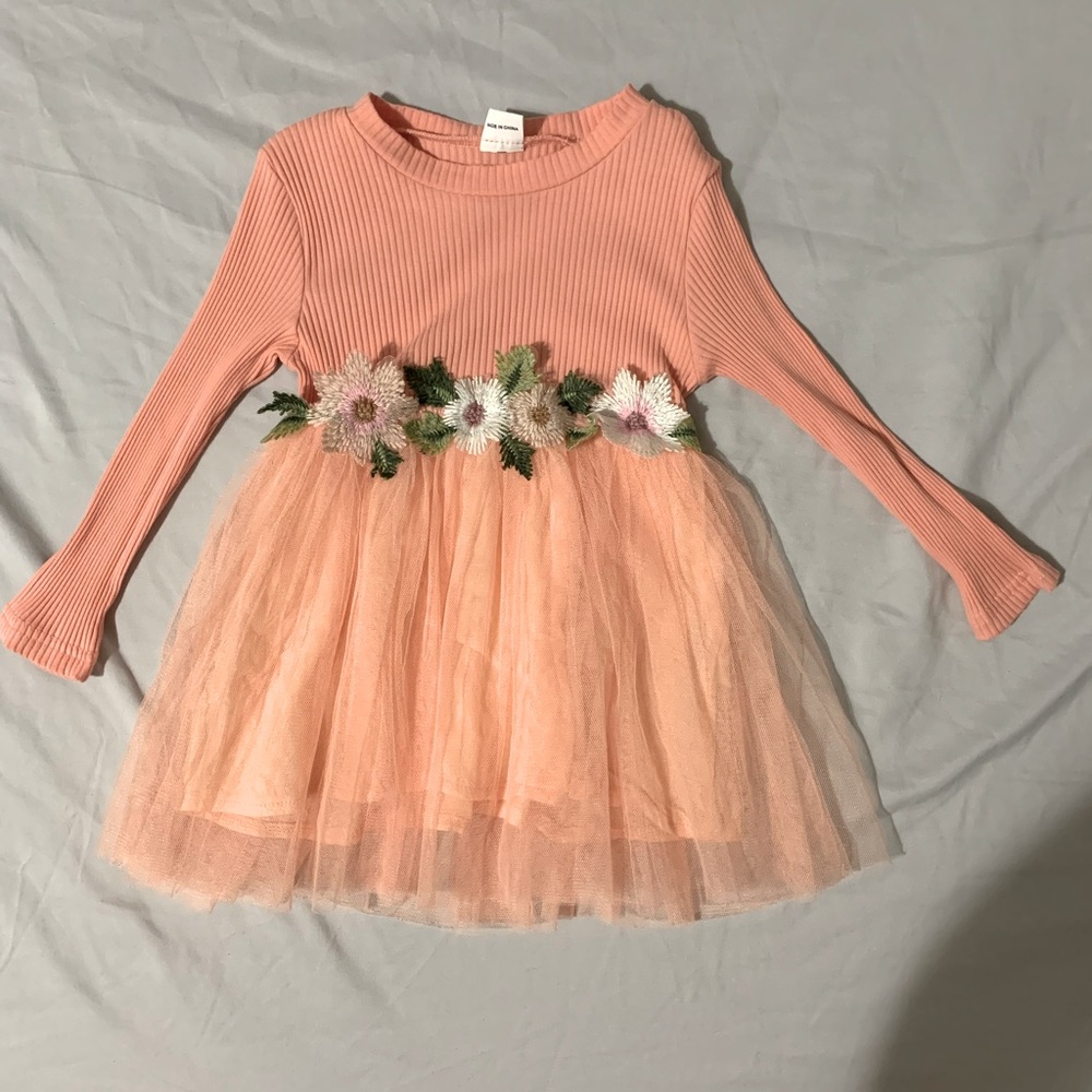 Cotton Floral Pattern Mesh Layered long-sleeve